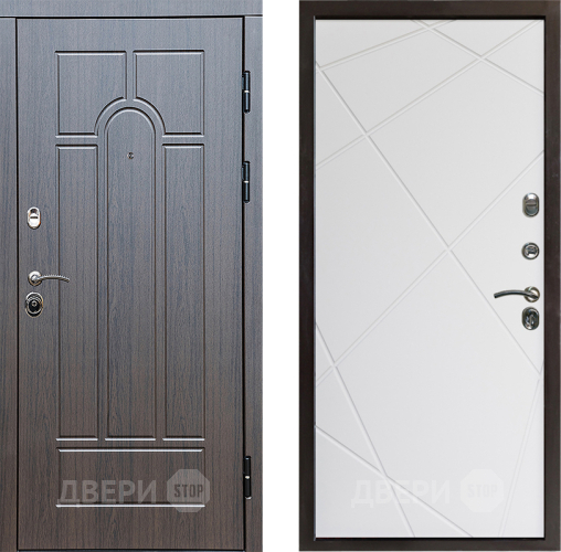 Входная металлическая Дверь Престиж Арка Лучи Бетон белый в Реутове