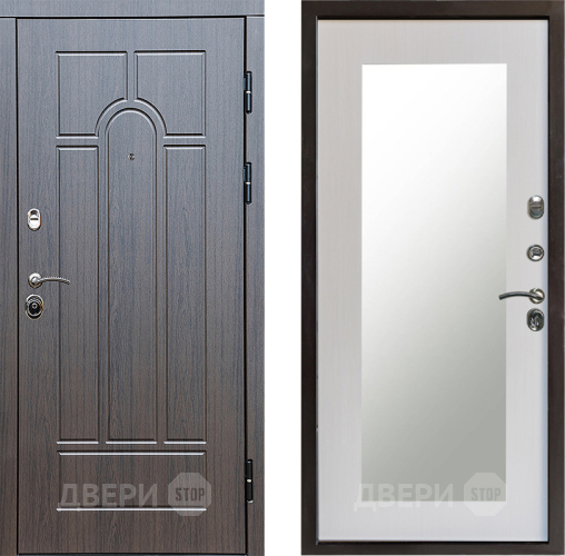 Входная металлическая Дверь Престиж Арка Зеркло Пастораль Лиственница белая в Реутове