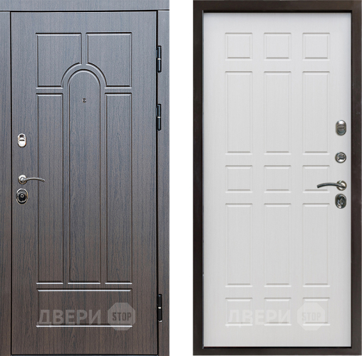 Входная металлическая Дверь Престиж Арка Спарта Лиственница белая в Реутове