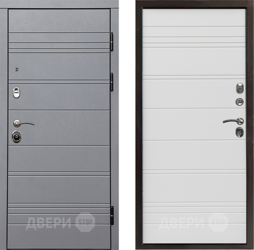 Входная металлическая Дверь Престиж Линия Грэй Line Белый в Реутове