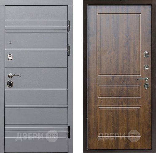 Входная металлическая Дверь Престиж Линия Грэй Классика Дуб в Реутове