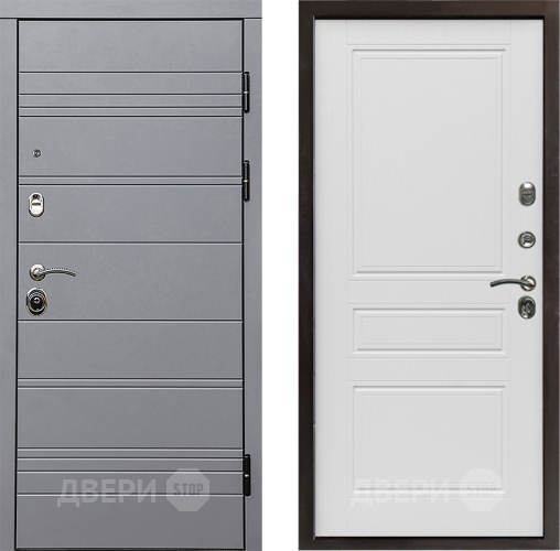 Входная металлическая Дверь Престиж Линия Грэй Классика Лиственница белая в Реутове