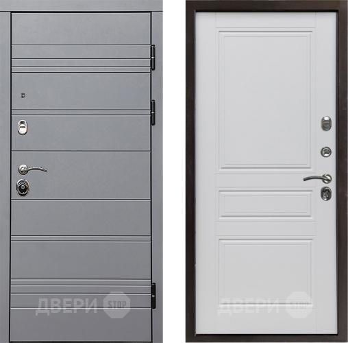 Входная металлическая Дверь Престиж Линия Грэй Классика Белый матовый в Реутове