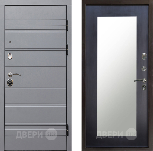 Входная металлическая Дверь Престиж Линия Грэй Зеркло Пастораль Венге в Реутове