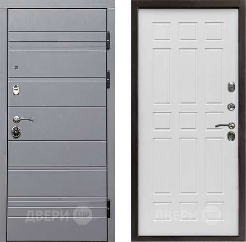 Входная металлическая Дверь Престиж Линия Грэй Спарта Белое дерево в Реутове