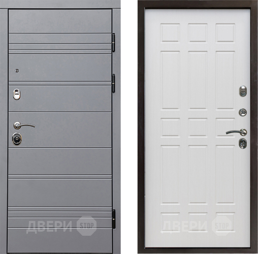 Входная металлическая Дверь Престиж Линия Грэй Спарта Лиственница белая в Реутове