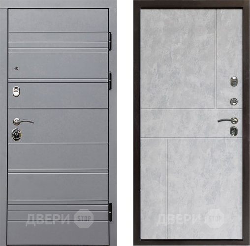 Входная металлическая Дверь Престиж Линия Грэй Горизонт Бетон светлый в Реутове