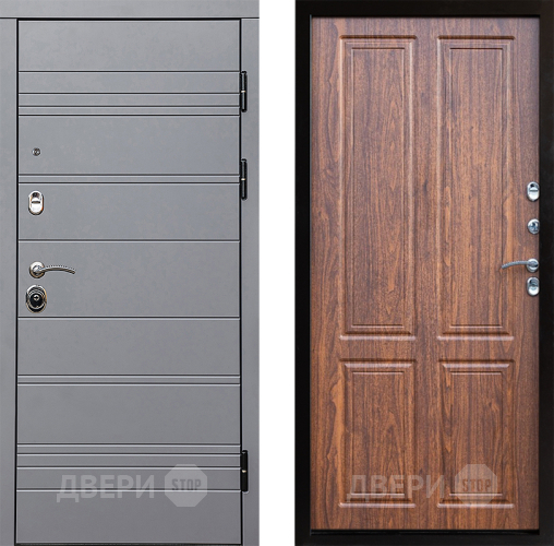 Входная металлическая Дверь Престиж Линия Грэй Премиум Орех светлый в Реутове