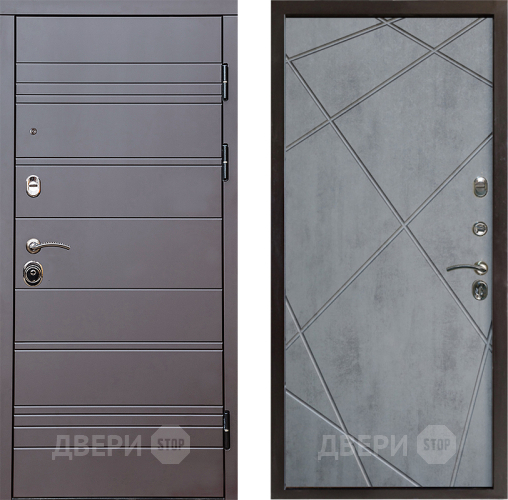 Дверь Престиж Линия Браун Лучи Бетон темный в Реутове