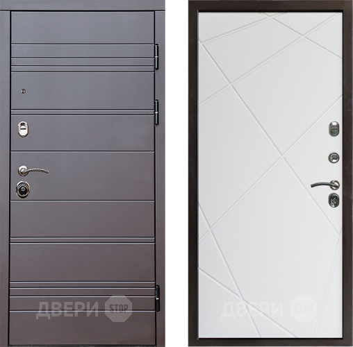 Входная металлическая Дверь Престиж Линия Браун Лучи Бетон белый в Реутове