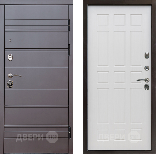 Входная металлическая Дверь Престиж Линия Браун Спарта Лиственница белая в Реутове