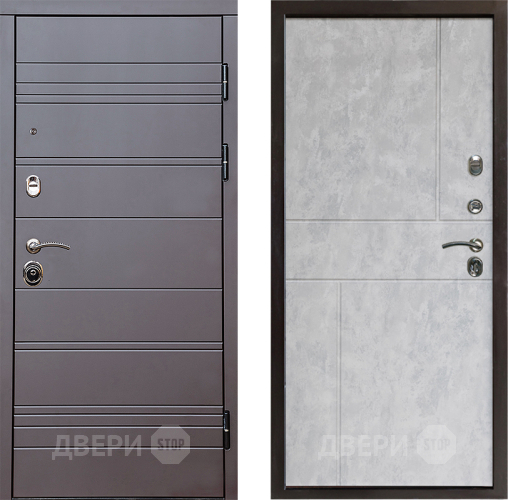 Входная металлическая Дверь Престиж Линия Браун Горизонт Бетон светлый в Реутове