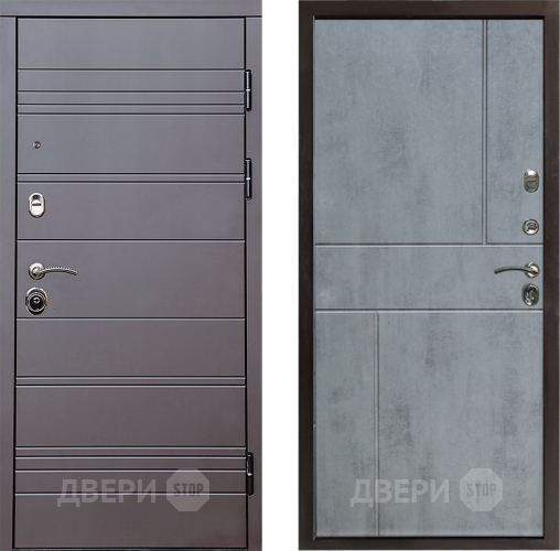 Входная металлическая Дверь Престиж Линия Браун Горизонт Бетон темный в Реутове