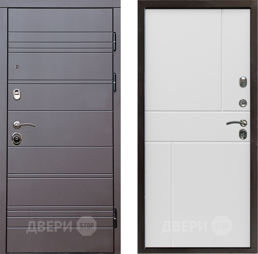 Входная металлическая Дверь Престиж Линия Браун Горизонт Бетон белый в Реутове