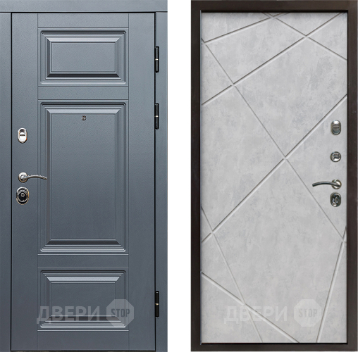 Входная металлическая Дверь Престиж Премиум Лучи Бетон светлый в Реутове