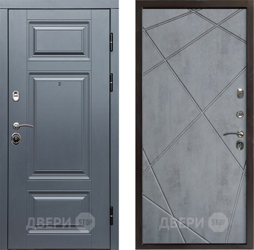 Входная металлическая Дверь Престиж Премиум Лучи Бетон темный в Реутове