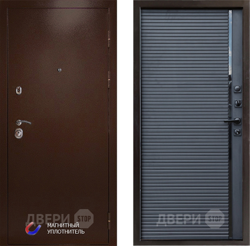 Входная металлическая Дверь Престиж Медь Porte Черный кварц в Реутове