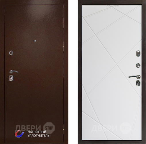 Входная металлическая Дверь Престиж Медь Лучи Бетон белый в Реутове