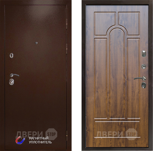 Входная металлическая Дверь Престиж Медь Арка Дуб в Реутове