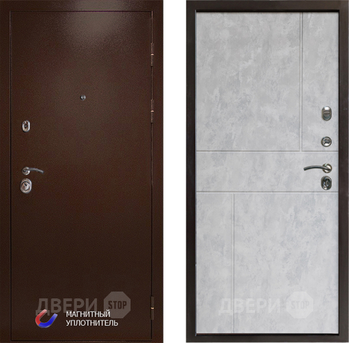 Входная металлическая Дверь Престиж Медь Горизонт Бетон светлый в Реутове