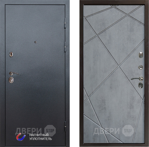 Входная металлическая Дверь Престиж Графит Лучи Бетон темный в Реутове