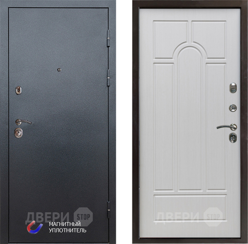 Входная металлическая Дверь Престиж Графит Арка Лиственница белая в Реутове