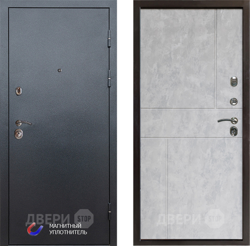 Входная металлическая Дверь Престиж Графит Горизонт Бетон светлый в Реутове