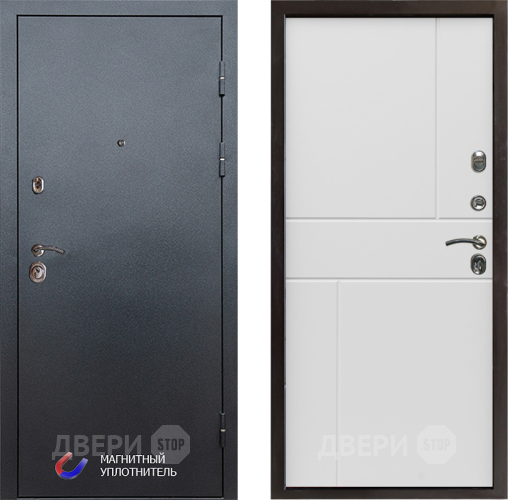 Входная металлическая Дверь Престиж Графит Горизонт Бетон белый в Реутове