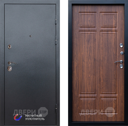 Входная металлическая Дверь Престиж Графит Премиум Орех темный в Реутове