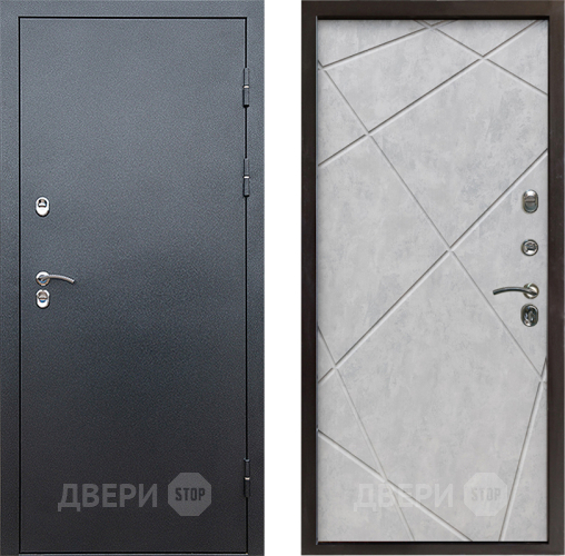 Входная металлическая Дверь Престиж TERMO с терморазрывом Снегирь Серебро Лучи Бетон светлый в Реутове