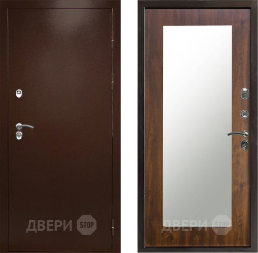 Входная металлическая Дверь Престиж TERMO с терморазрывом Снегирь Медь Зеркало пастораль Дуб в Реутове