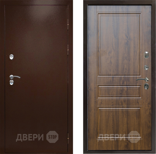Входная металлическая Дверь Престиж TERMO с терморазрывом Снегирь Медь Классика Дуб в Реутове