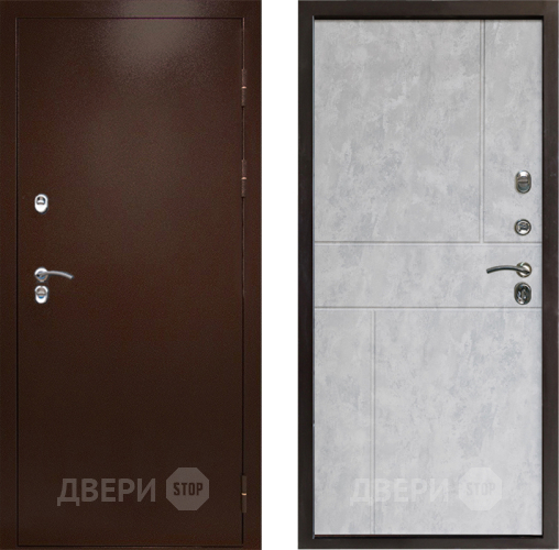 Входная металлическая Дверь Престиж TERMO с терморазрывом Снегирь Медь Горизонт Бетон светлый в Реутове