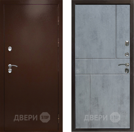 Входная металлическая Дверь Престиж TERMO с терморазрывом Снегирь Медь Горизонт Бетон темный в Реутове