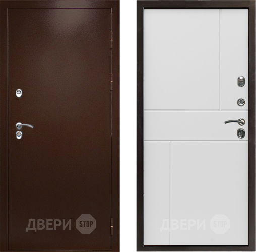 Входная металлическая Дверь Престиж TERMO с терморазрывом Снегирь Медь Горизонт Бетон белый в Реутове