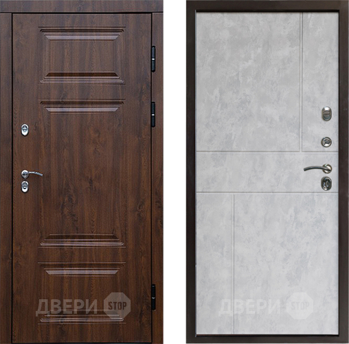 Входная металлическая Дверь Престиж TERMO с терморазрывом Премиум Орех Горизонт Бетон светлый в Реутове