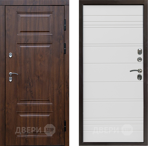 Входная металлическая Дверь Престиж TERMO с терморазрывом Премиум Орех Line Белый в Реутове