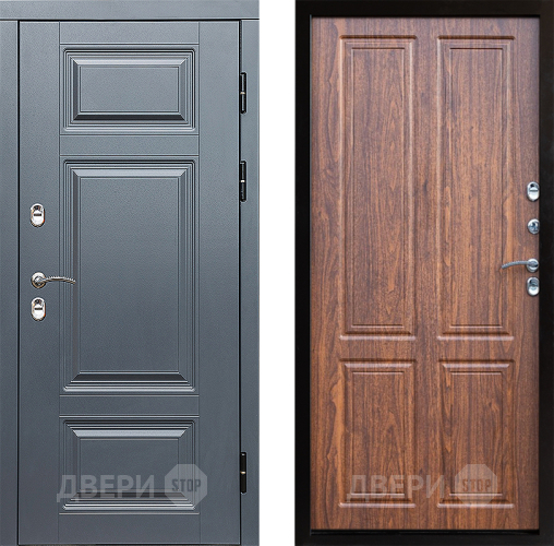 Входная металлическая Дверь Престиж TERMO с терморазрывом Премиум Грэй Премиум Орех светлый в Реутове