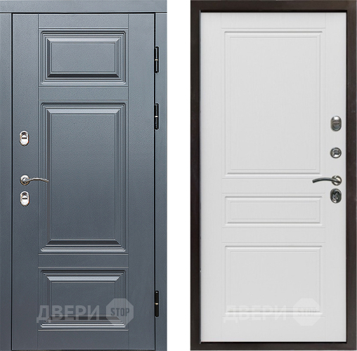 Входная металлическая Дверь Престиж TERMO с терморазрывом Премиум Грэй Классика Лиственница белая в Реутове