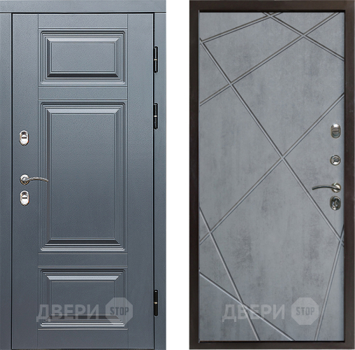Входная металлическая Дверь Престиж TERMO с терморазрывом Премиум Грэй Лучи Бетон темный в Реутове