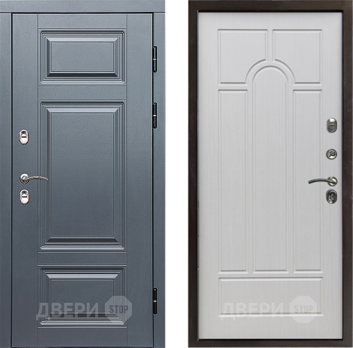 Входная металлическая Дверь Престиж TERMO с терморазрывом Премиум Грэй Арка Лиственница белая в Реутове