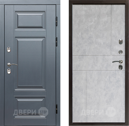 Входная металлическая Дверь Престиж TERMO с терморазрывом Премиум Грэй Горизонт Бетон светлый в Реутове