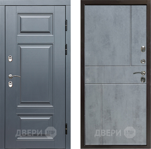 Входная металлическая Дверь Престиж TERMO с терморазрывом Премиум Грэй Горизонт Бетон темный в Реутове