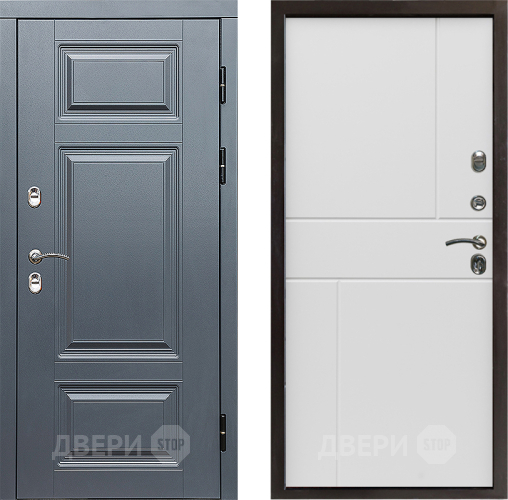 Входная металлическая Дверь Престиж TERMO с терморазрывом Премиум Грэй Горизонт Бетон белый в Реутове