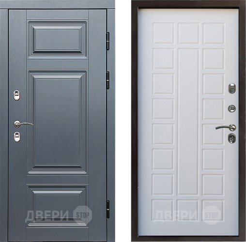 Входная металлическая Дверь Престиж TERMO с терморазрывом Премиум Грэй Престиж Белое дерево в Реутове