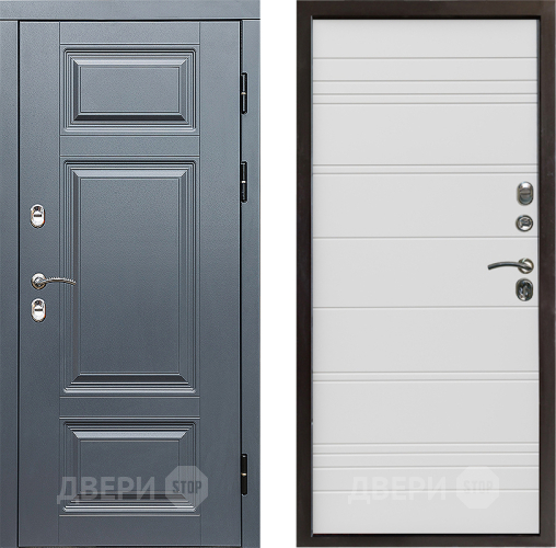 Входная металлическая Дверь Престиж TERMO с терморазрывом Премиум Грэй Line Белый в Реутове