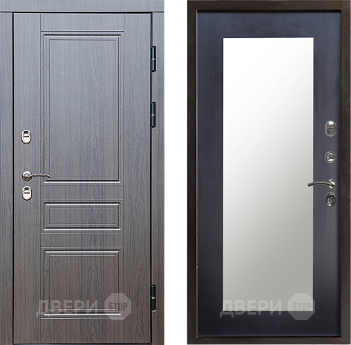 Входная металлическая Дверь Престиж TERMO с терморазрывом Классика Зеркало пастораль Венге в Реутове