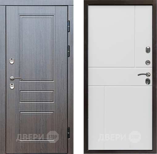Входная металлическая Дверь Престиж TERMO с терморазрывом Классика Горизонт Бетон белый в Реутове