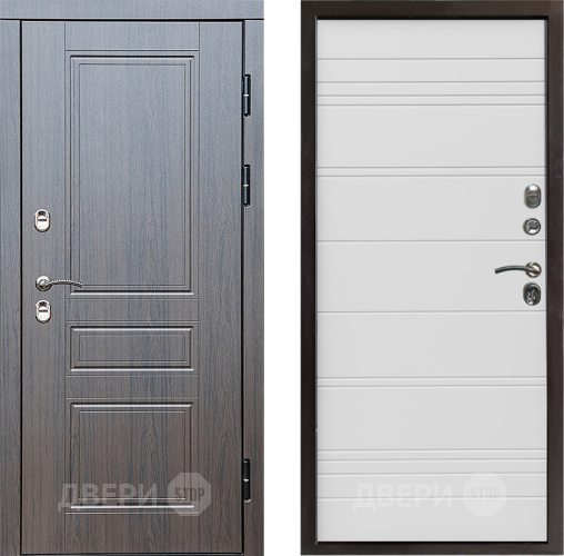 Входная металлическая Дверь Престиж TERMO с терморазрывом Классика Line Белый в Реутове