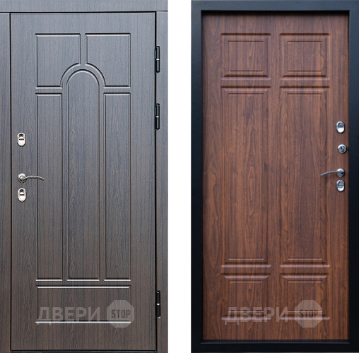 Входная металлическая Дверь Престиж TERMO с терморазрывом Арка Премиум Орех темный в Реутове